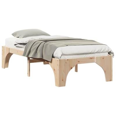 Bedframe met opslag Bruin 75 x 190 cm Massief grenenhout