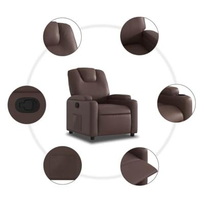 Fauteuil verstelbaar kunstleer bruin