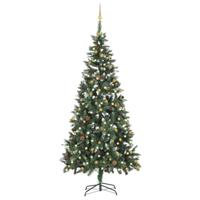 VidaXL Kunstkerstboom met verlichting en kerstballen 210 cm - thumbnail
