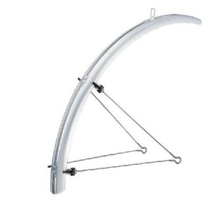 Voorspatbord 28" kunststof 50 mm - zilver / transparant