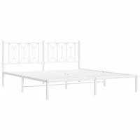 Bedframe met hoofdbord metaal wit 183x213 cm - thumbnail