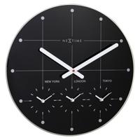 Wandklok 43 cm - Geruisloos - Glas - "Grote Stad" - thumbnail
