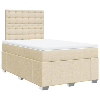 Boxspring met matras stof crèmekleurig 80x200 cm