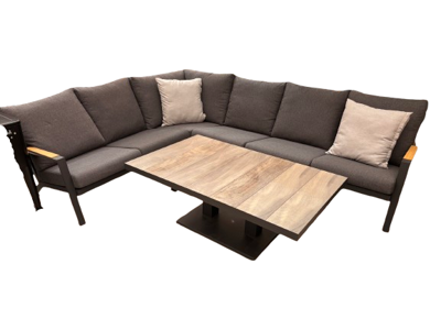 Lausanne hoek loungeset incl. codell teak antraciet Afmetingen: Loungebank L295 x B230 x H78, Tafel: L140 x B85 x H51/72 Driesprong Collection - Driesprong collection Lausanne hoek loungeset incl. codell teak antraciet Afmetingen: Loungebank L295 x B230 x H78, Tafel: L140 x B85 x H51/72 Driesprong Collection - Driesprong collection
