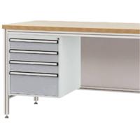 Manuflex ZB4822.9006 Behuizing onderbouw voor alu-werkbanken, gebruiksh. 500 mm met 4 lades, voor tafel diepte 800 mm - thumbnail
