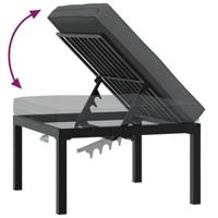 Tuinkruk met kussen aluminium zwart - thumbnail