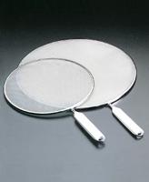 Metaltex antispatscherm 26 + 29 cm witte greep/rvs - thumbnail