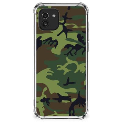 Samsung Galaxy A03 Doorzichtige Silicone Hoesje Army Dark