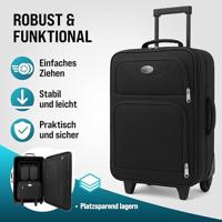 4 delige reiskoffer set, koffers, trolley zwart - thumbnail