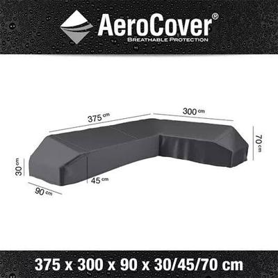 AeroCover | Loungesethoes 375 x 300 x 90 x 30-45-70(h) | L-Platform Rechts