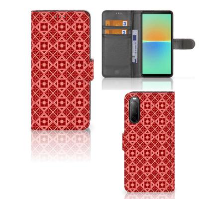 Sony Xperia 10 IV | Telefoon Hoesje | Batik Rood Sony Xperia 10 IV | Telefoon Hoesje | Batik Rood