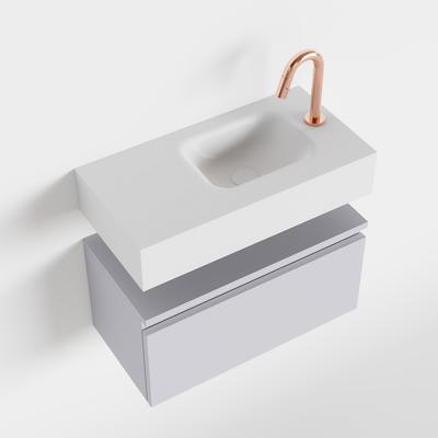 MONDIAZ ANDOR 60cm toiletmeubel cale. LEX 60cm wastafel talc rechts 1 kraangat