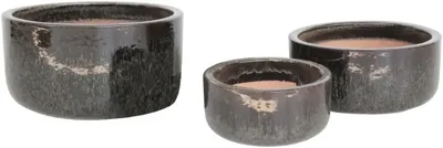 Mega Collections Schaal Geglazuurd Keramiek - Ø31 x H15cm - Bruin