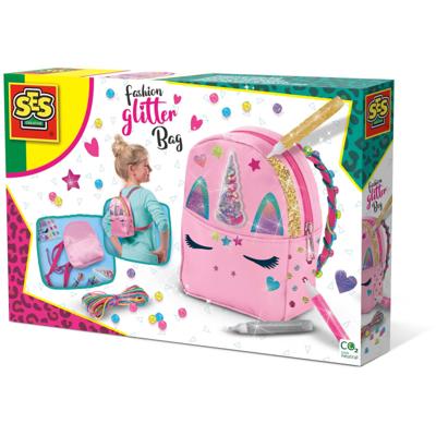 SES knutselset rugzak Unicorn junior polyester roze 13-delig