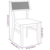 Eetkamerstoelen met kussens 2 st massief hout rubber bruin - thumbnail