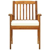 Tuinstoelen 3 st met kussens massief acaciahout - thumbnail