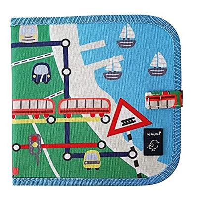 Jaq Jaq Bird krijtboek trein 20 cm blauw/groen 5 delig Jaq Jaq Bird krijtboek trein 20 cm blauw/groen 5 delig
