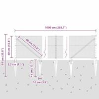 VidaXL Afrasteringspaal zilver 10 x 0,4 m (13 mm gaas) staal - thumbnail
