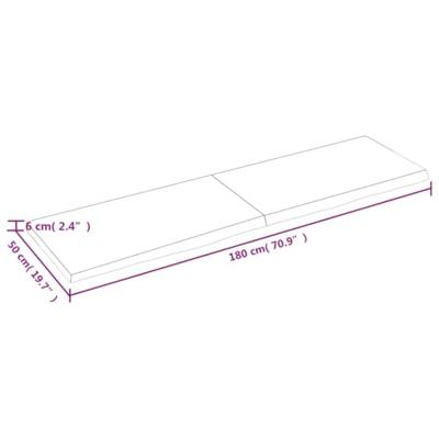 VidaXL Wastafelblad 180x50x(2-6) cm onbehandeld massief hout