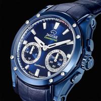 Jaguar J961/1 Horloge Acier Hibryd staal-leder blauw 45 mm - thumbnail