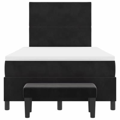 Boxspring Bed met Matras & Bench Zwart 120x190 cm Velvet