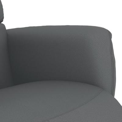 Fauteuil verstelbaar met voetensteun kunstleer grijs Fauteuil verstelbaar met voetensteun kunstleer grijs