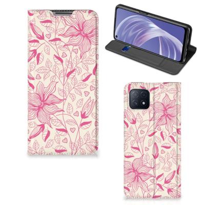 OPPO A73 5G Smart Cover Pink Flowers OPPO A73 5G Smart Cover Pink Flowers