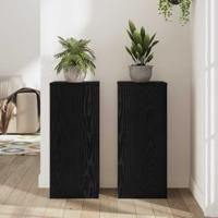 Plantenstandaard 2 pcs Zwart eiken 30 x 30 x 70 cm Bewerkt hout - thumbnail
