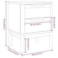 Nachtkastje 45x39x57 cm massief grenenhout grijs - thumbnail