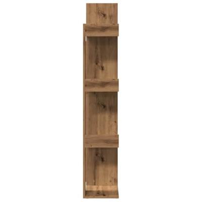 Boekenkast 48x25,5x140 cm bewerkt hout artisanaal eikenkleurig