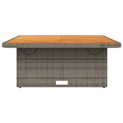 Tuintafel 110x110x71 cm poly rattan en acaciahout grijs