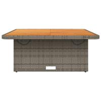 Tuintafel 110x110x71 cm poly rattan en acaciahout grijs - thumbnail