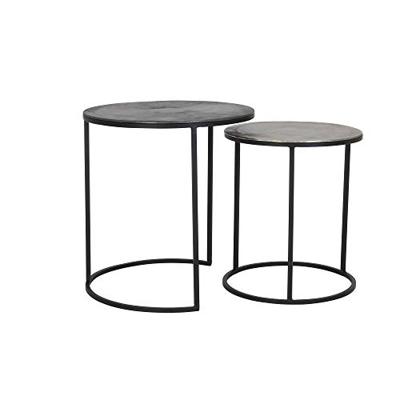 Light & Living Bijzettafel 'Talca' Set van 2 stuks, 40/49cm, kleur Antiek Lood