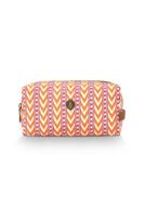 Pip Studio Pip Studio Coco Cosmetic Bag Medium Samba Stripe Orange 21.5x10x10.5cm - thumbnail