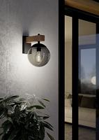 Eglo Bol buitenlampBufalata Hout met smoke glas - 900671 - thumbnail