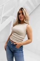 Guess Claire Smock Top Dames Beige - Maat XS - Kleur: Beige | Soccerfanshop - thumbnail