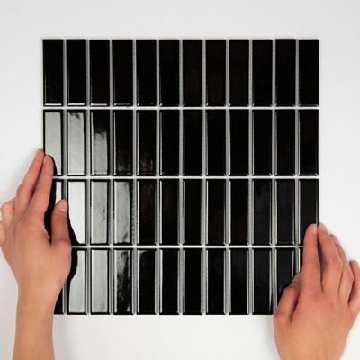 Mozaiek Paris Rechthoek Zwart Glans 2,3x7,3 Mozaiek Paris Rechthoek Zwart Glans 2,3x7,3