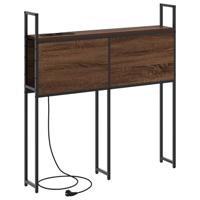 Opberghoofdbord bruin eikenkleur 90 cm Bewerkt hout - thumbnail