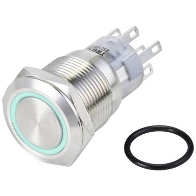 TRU COMPONENTS LAS1-AGQ-22E/B/24V/S Vandalismebestendige druktoets 250 V/AC 3 A 2x aan/(aan) Moment Blauw IP65 1 stuk(s)