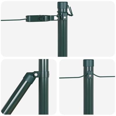 Hekpalen set met spike 13 pcs Groen 32mm 70 cm Metaal