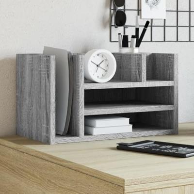VidaXL Bureau organiser 44,5x24x25 cm bewerkt hout grijs sonoma eiken VidaXL Bureau organiser 44,5x24x25 cm bewerkt hout grijs sonoma eiken