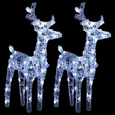 VidaXL Kerstrendieren 2 st 80 led's acryl koudwit VidaXL Kerstrendieren 2 st 80 led's acryl koudwit