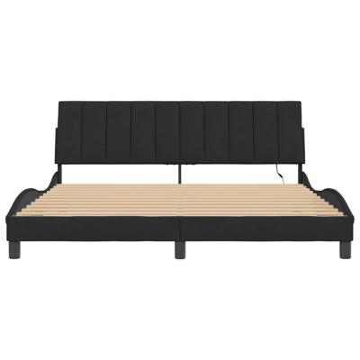 Bedframe met LED-verlichting fluweel zwart 180x200 cm - thumbnail