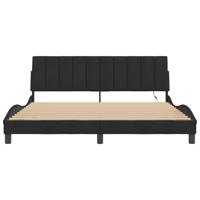 Bedframe met LED zonder matras "Hanko" fluweel zwart 180x200 cm - thumbnail