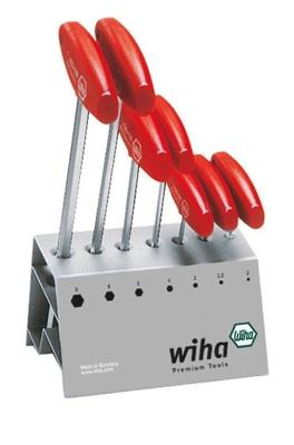 Wiha Stiftsleutelset met dwarsgreep | Zeskant | 8-delig hoogglans vernikkeld | incl. werkbankhouder - 953 - 00953 - thumbnail