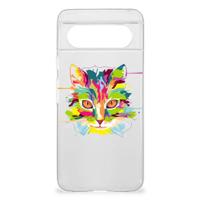 Google Pixel 8 Telefoonhoesje met Naam Cat Color - thumbnail