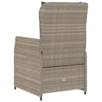 Tuinstoelen 2 st verstelbaar poly rattan lichtgrijs - thumbnail