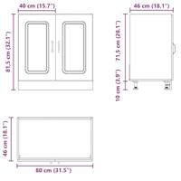 Spoelbakonderkast Kalmar 80x46x81,5cm bewerkt hout sonoma eiken - thumbnail