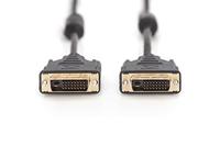 Digitus AK-320101-050-S DVI-kabel DVI Aansluitkabel DVI-D 24+1-polige stekker, DVI-D 24+1-polige stekker 5.00 m Zwart Schroefbaar, Met Ferrietkern - thumbnail