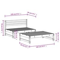 2-delige Loungeset massief grenenhout wit - thumbnail